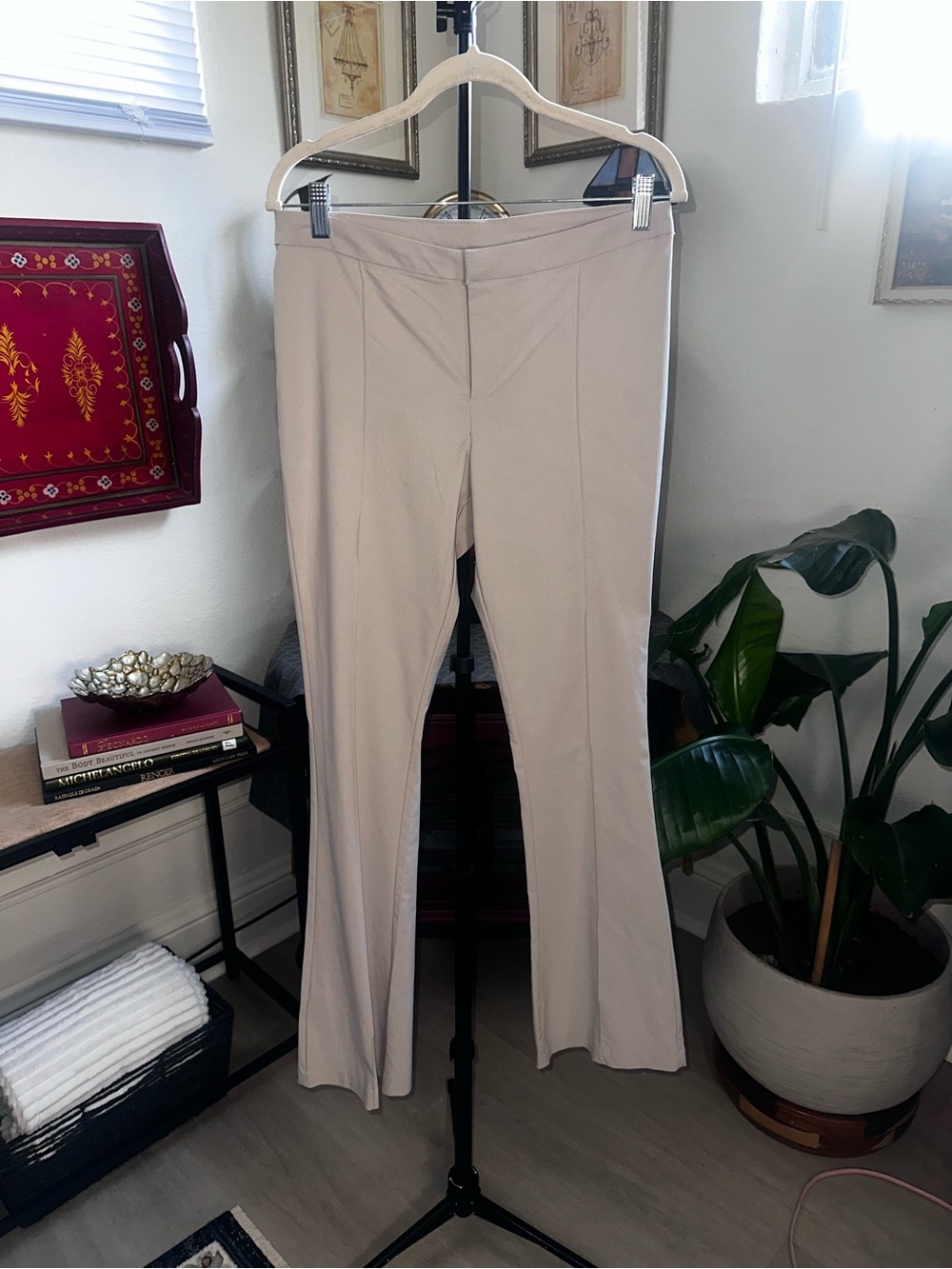 H&M Beige Boot-Cut Stretch Pants